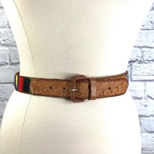 Vintage Leather Embossed Belt Size XL Southwestern Style