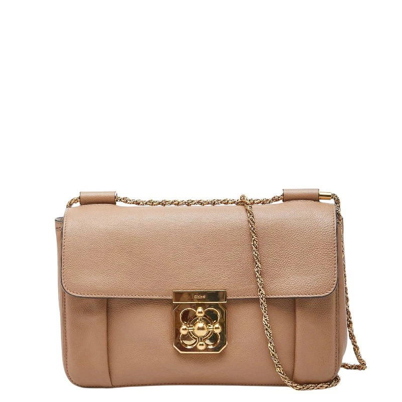 Chloe — Chloe Elsie Shoulder Bag Brown Leather Women