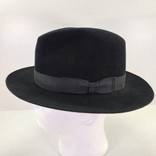 Vintage Royal Deluxe Stetson Key Club Turf Hat 7 1/8 700 Black Fedora W/ Box