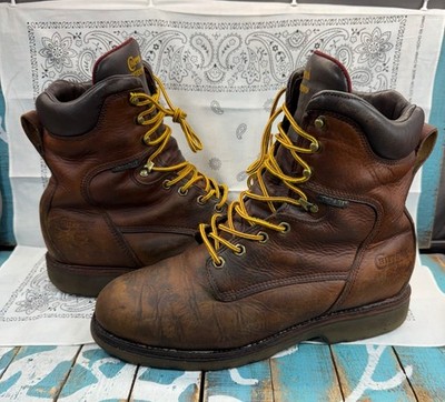 VTG Chippewa Sportility Men's Lace up Work Boots Size 12D Brown Waterproof 