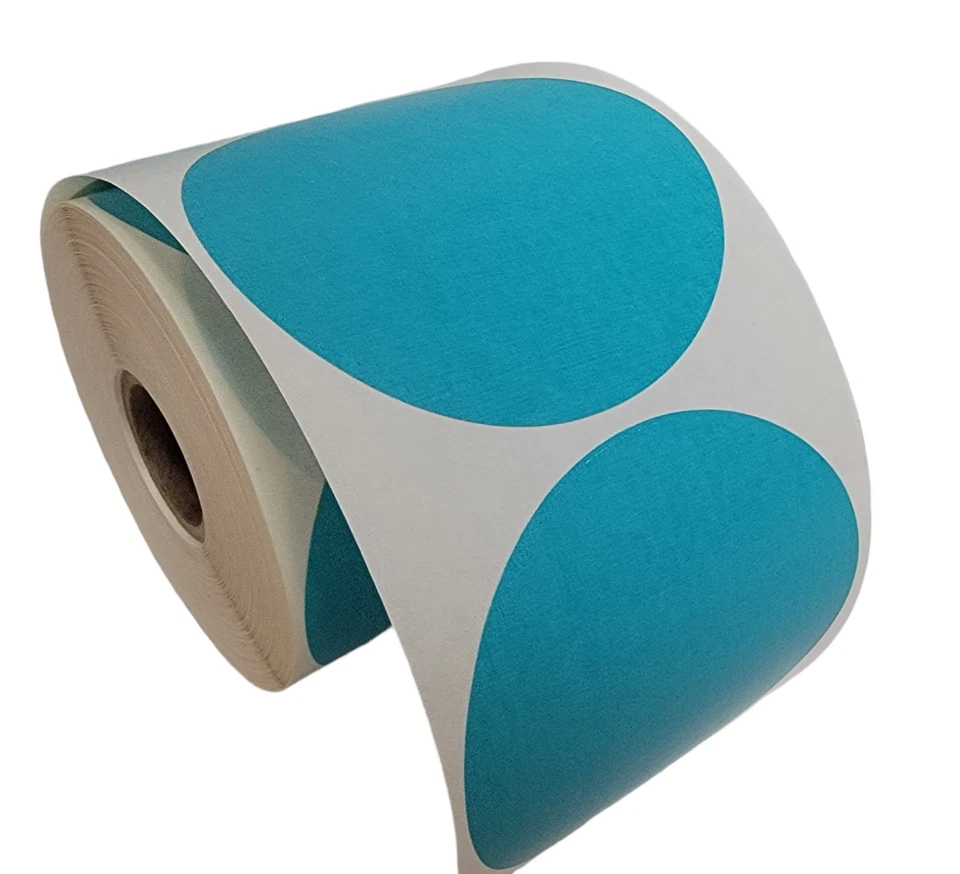 ZEBRA / ELTRON Direct Thermal Labels 3" Round Teal - (12) Rolls of 500 Labels EA - Image 3 of 4