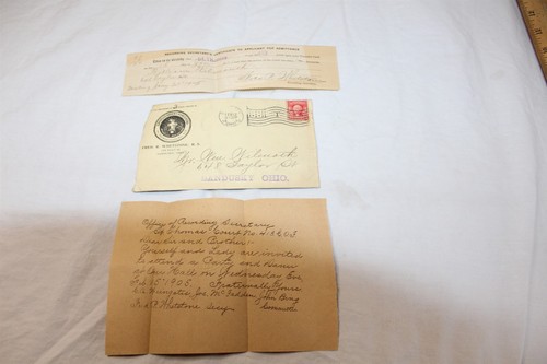 1905 Catholic Order Of Foresters Dance Invitation & Org Envelope & Stamp Antique - Picture 12 of 15