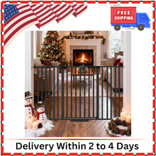 Extra Wide Baby Gate Fits 30-63 Inch Wide Opening, Toddler Pet Gate for Stairs D