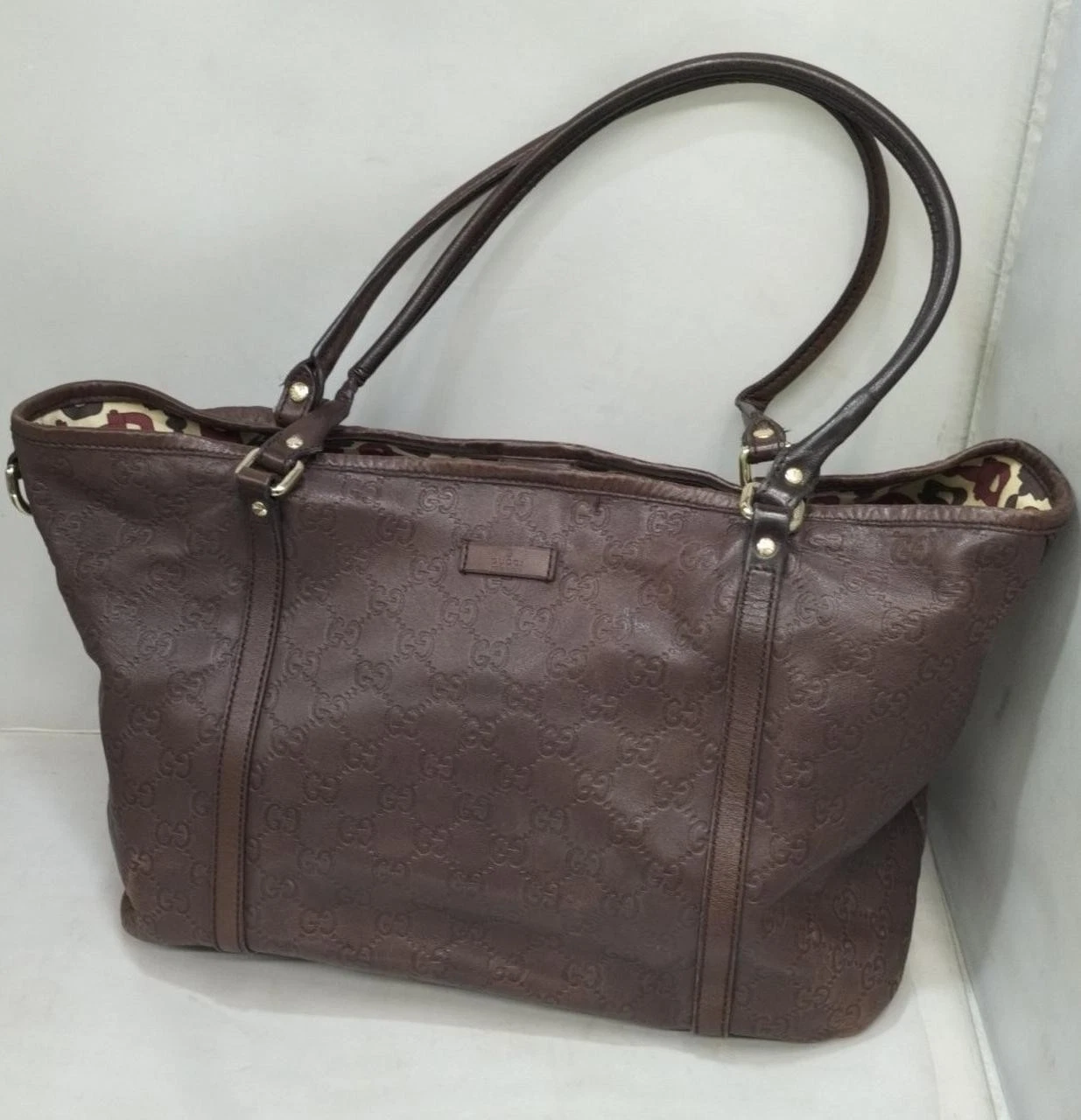 Gucci — GUCCI Tote Bag Brown 17.7 inch