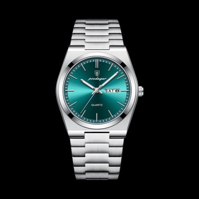 Herren Armbanduhr Edelstahl POEDAGAR Quarzwerk Komplettset