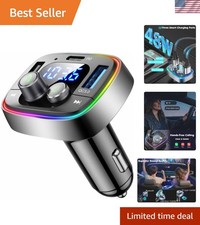 Bluetooth 5.4 Car Adapter  Fast-Charging FM Transmitter for Non-Bluetooth Cars