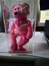 TY Beanie Baby - DECADE the Bear (Hot Pink Version) (BBOM July 2003) (8.5 inch)