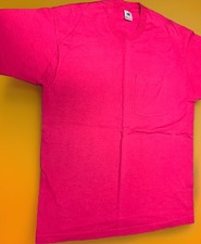 Vintage Made in USA Fruit Of Loom Shirt Pink/Red Blank Tee 90s XLarge Mint Cond.