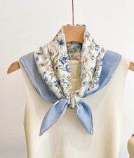 100 Mulberry Silk Square floral Print Bandanna Shawl 65X65cm Neckerchief Scarf