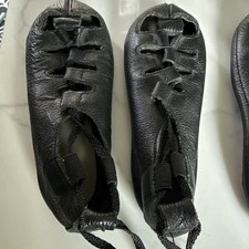 Soft Gillies Irish Dance Shoes Black Leather Lace-Up , Leather Soles, child 10