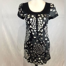 H&M black gray and white cotton mini dress with pockets size 4