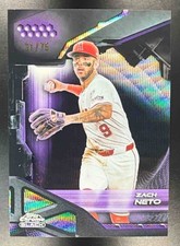 Zach Neto 2026 Topps Chrome Black #40 Purple Wave Refractor /75 Angels KG