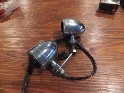 2 Vintage Bullet Type 3'' Lights 1 Has Glass Lens