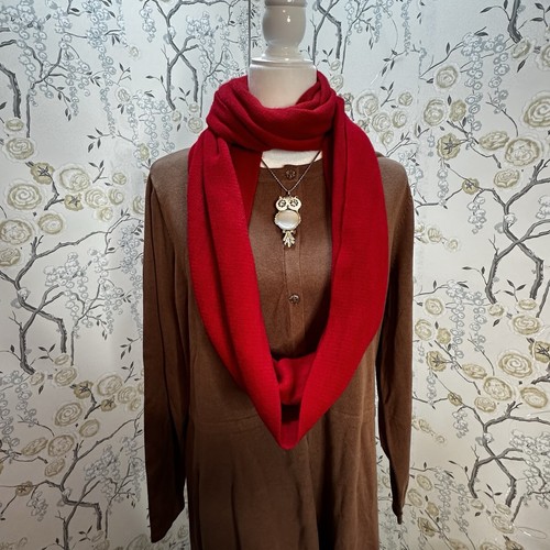 Calvin Klein Infinity Scarf Red 65" x 14.5" Soft Cashmere-like Feel
