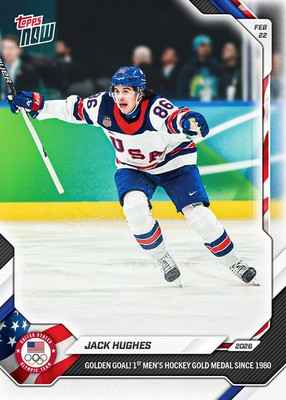 Topps NOW Olympic Games 2026 - Card 18 - Jack Hughes - Golden Goal!