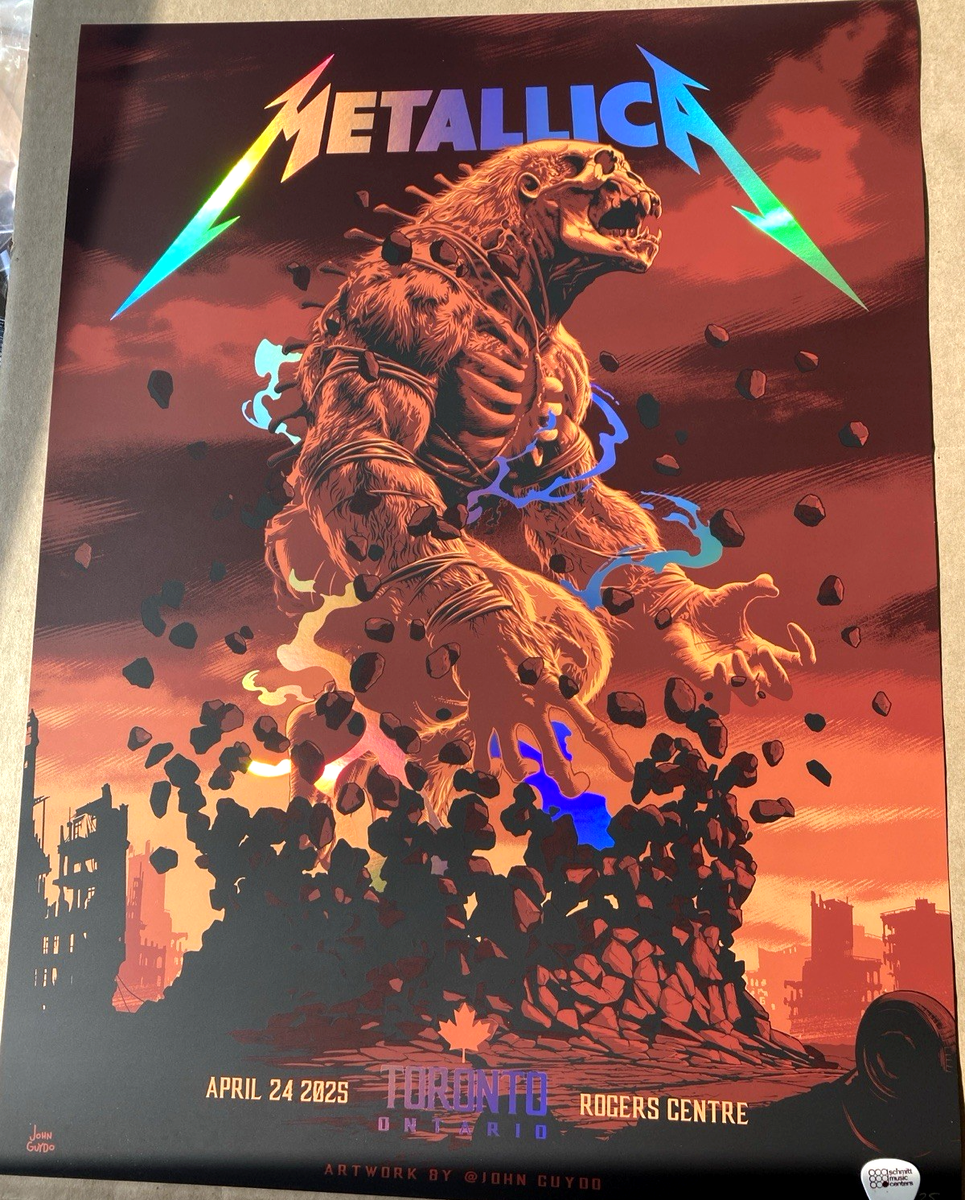 RAINBOW FOIL METALLICA AP Poster Toronto CAN April 24th N1 2025