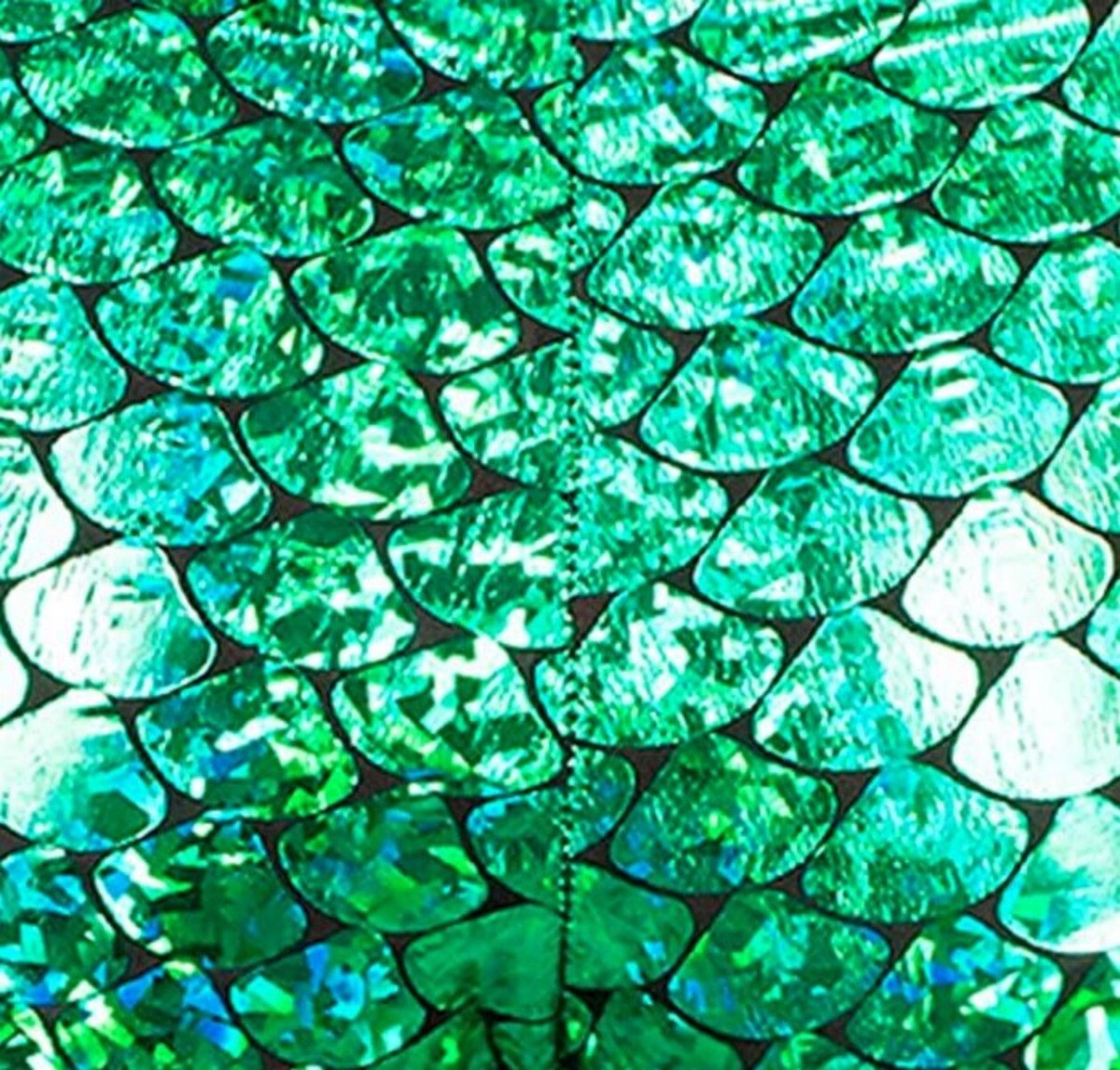 Sidecca Faux Leather Wet Look Metallic Mermaid Costume Skirt Kelly