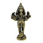 Mini Ganesha 3 Elephant-Headed God Musika Mouse Thai Amulet Brass Statue #17