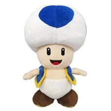 Super Mario Plush TOAD Figure 8" Little Buddy Stuffed Blue 2017
