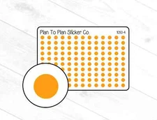 1050-4~~Orange Tiny Dots Planner Stickers.
