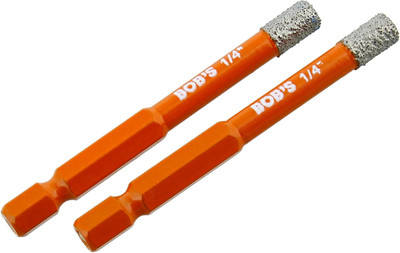 BISupply Dry Diamond Drill Bits 2pc - 1/4in 6mm Quick Change Tile Drill Bits for