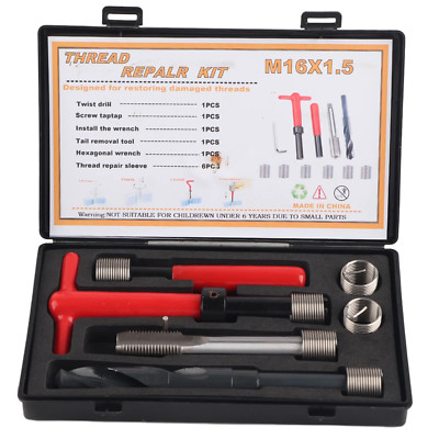 11Pcs M16X1.5 Thread Repair Kit Stainless Steel Drill Helicoil Repair Kit