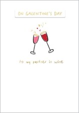 Funny Galentines Card My Partner in Wine – Fun Card for Girlfriends Made in UK