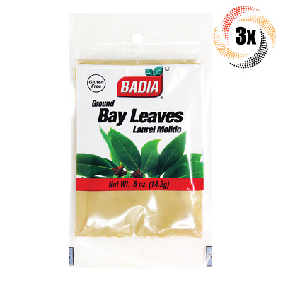 3x Bags Badia Ground Bay Leaves | .5oz | Gluten Free! | Fast Shipping!