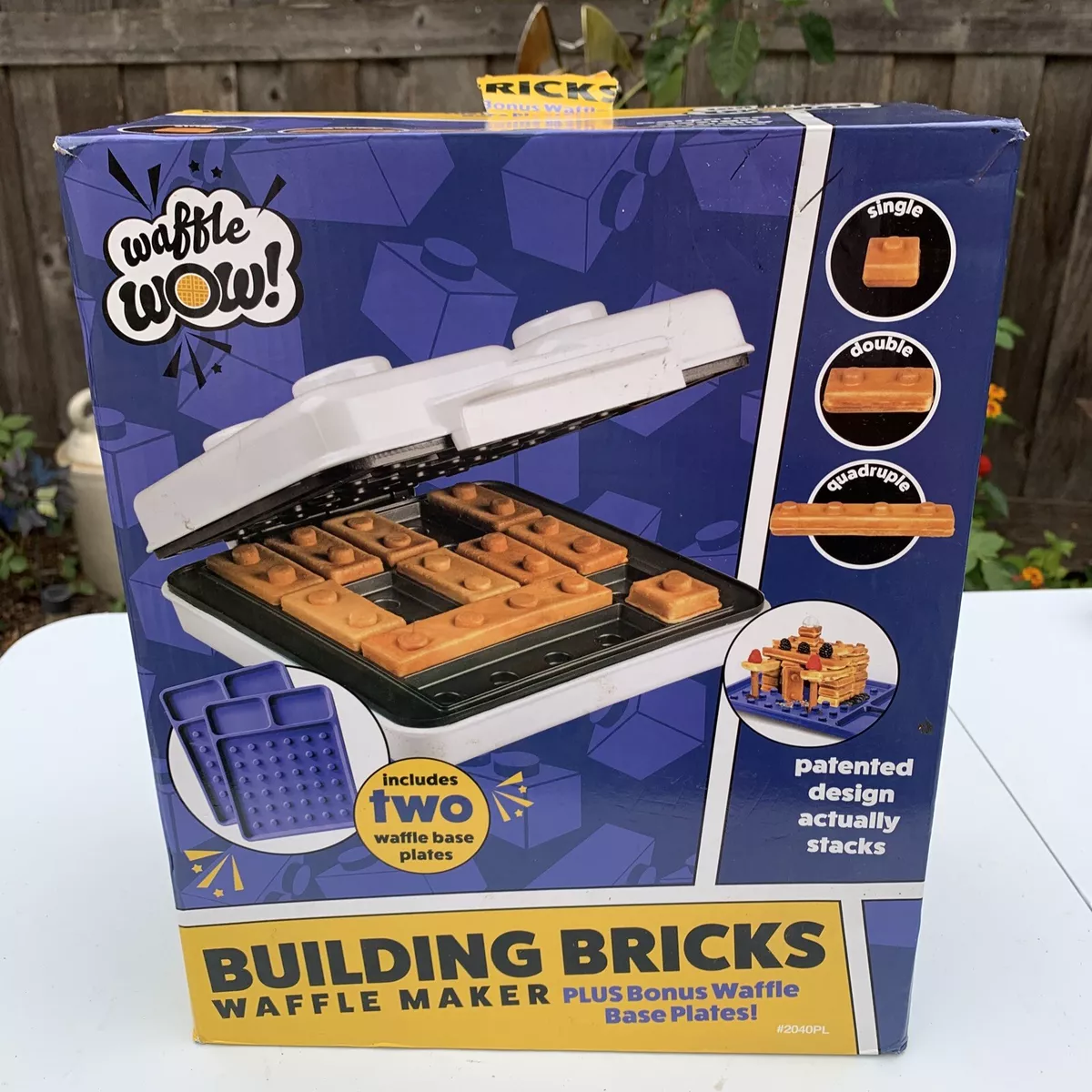 Building Brick Electric Waffle Maker with 2 Construction Eating