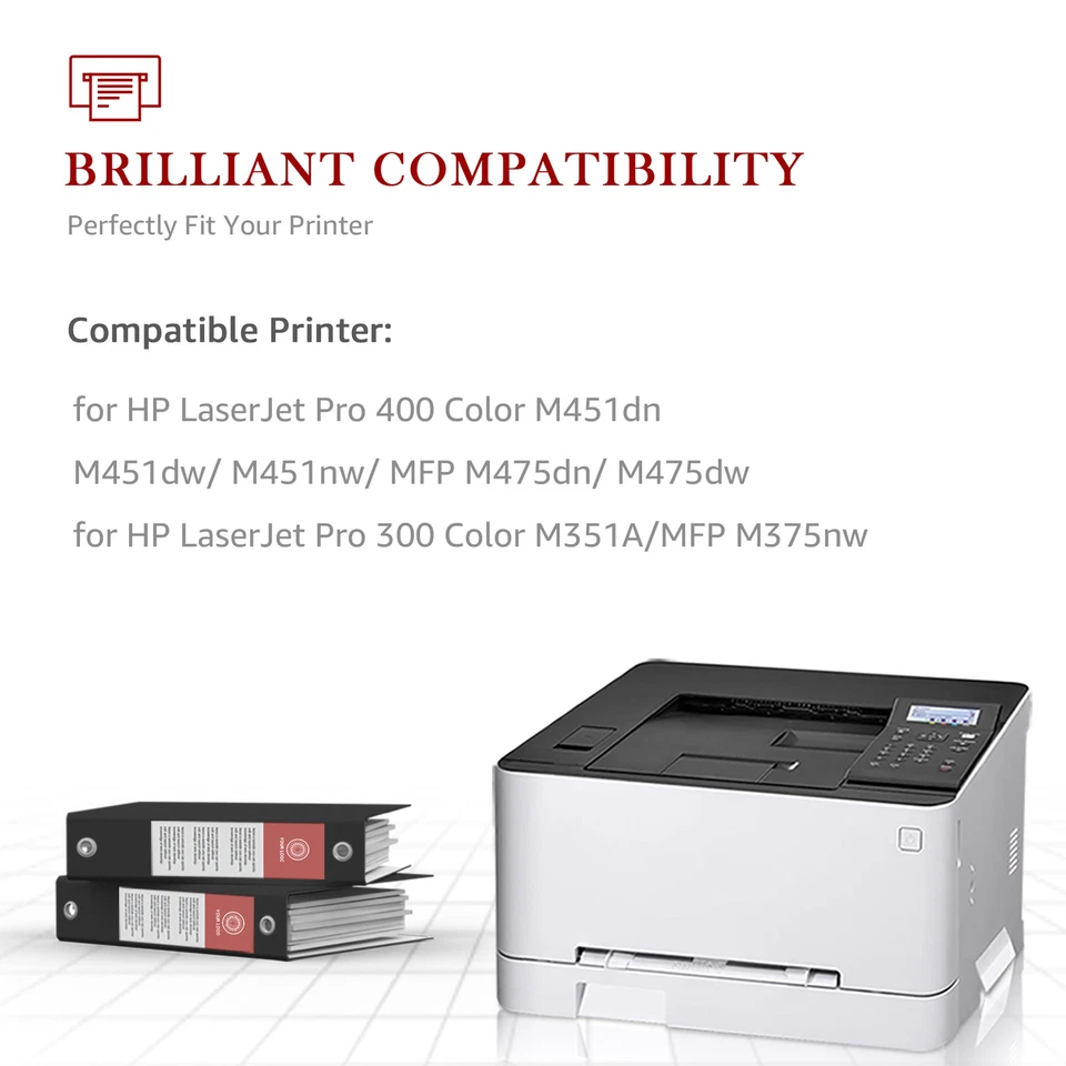 4PK CE410A CE411A CE412A CE413A Toner Set for HP 305A Laserjet Pro 400 M475 M451 - Image 2 of 4