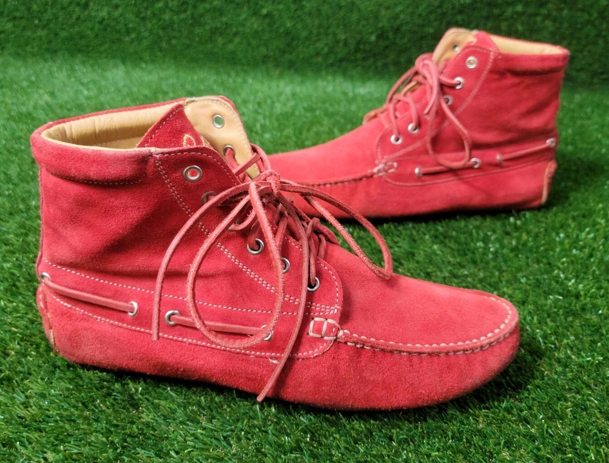 DEL TORO Red Suede High Top Made in Italy Size 38 | eBay