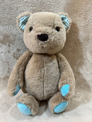 B SOFTIES BATTAT 12'' CARMEL BEAR PLUSH BROWN W/ TEAL PAWS AND POLKA DOT EAR 2019
