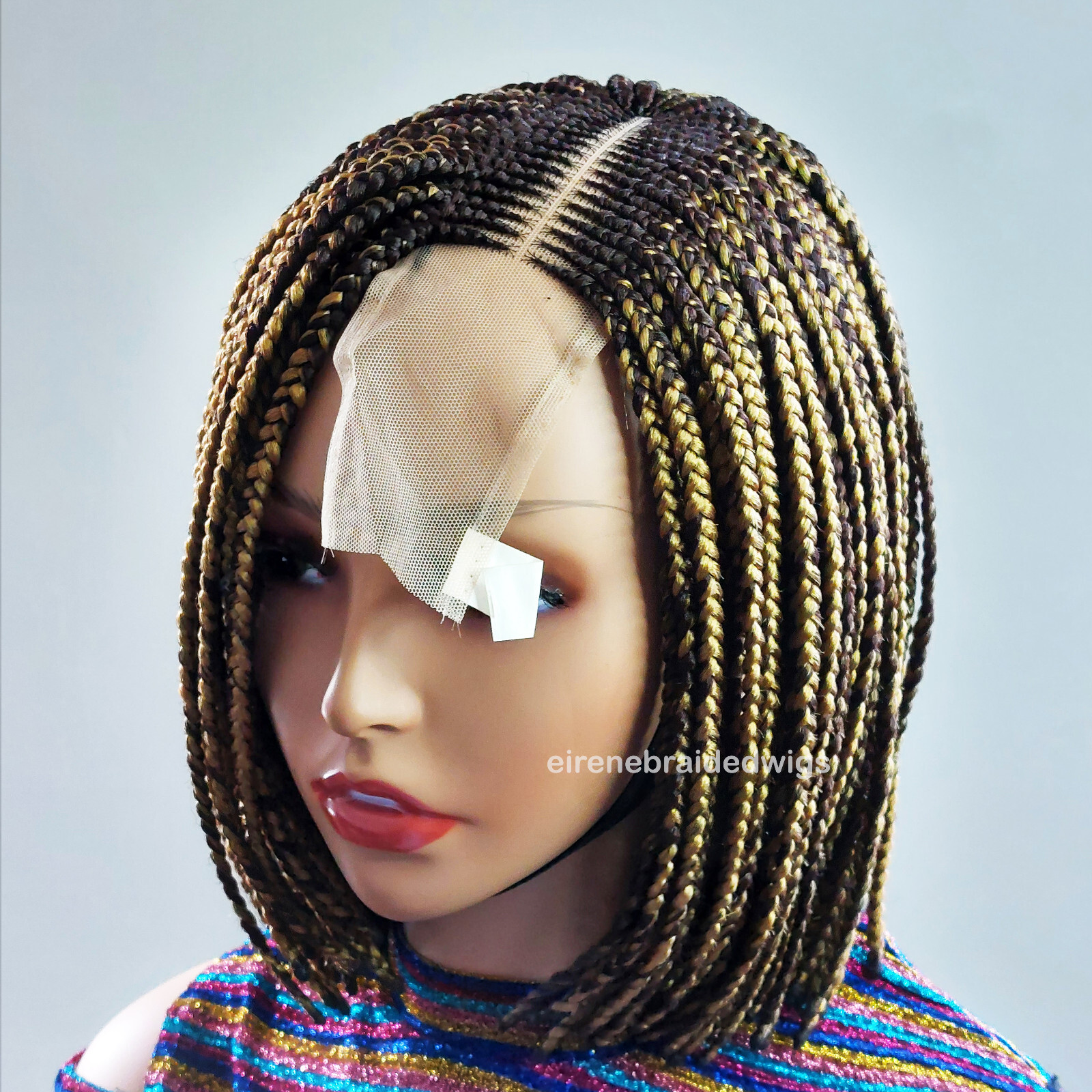 Short Bob Braided Wig For Black Women, shoulder length afro tribal ...