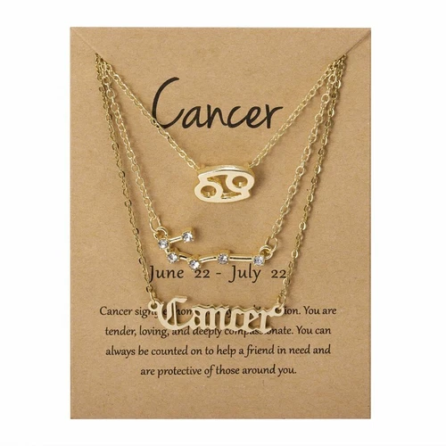 3Pcs/Set 12 Constellations Pendant Necklace Horoscopes Zodiac Women Choker - Picture 22 of 48