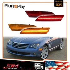 For 2004-2008 Chrysler Crossfire Full LED Front & Rear Side Marker Lights 4PCS