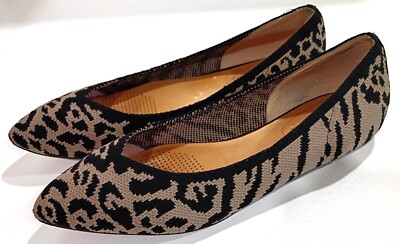 Corso Como Women's Julia Stretch Knit Animal Leopard Print Flats, 6.5 / 37