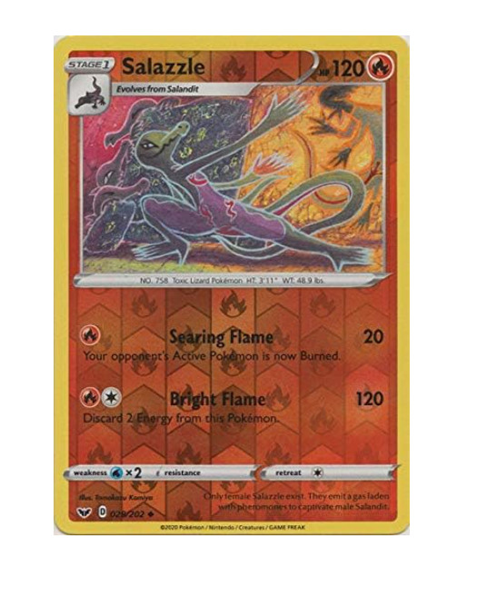 Pokemon -   Salazzle - 028/202 - Reverse Holofoil - Sword & Shield - NM/M