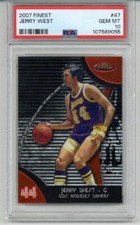 2007 TOPPS FINEST #47 JERRY WEST CARD LOS ANGELES LAKERS PSA 10 LOW POP RARE