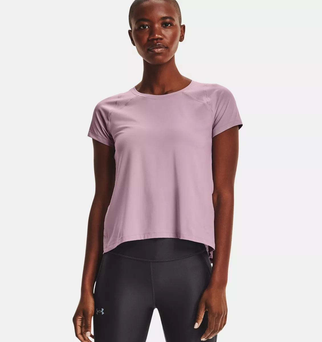 Under armour armourvent fitted on sale grey short sleeve shirt
