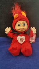 Russ Troll Kidz Red Hair Devil Horns Cape Doll Valentine I Love You Stuffed NWT