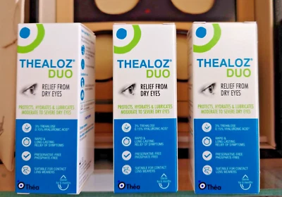3x Thea Thealoz Duo Preservative for Dry Eye drops 10ml like intense