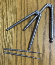 2  Vintage HMO Metal Nut Shell Cracker Plus Picking Tools