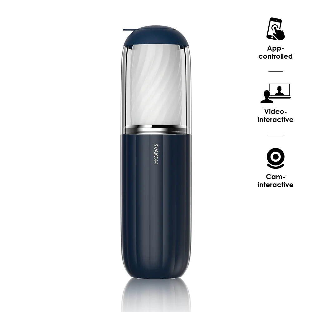 Svakom Alex Neo 2 Interactive Thrusting Masturbator in Dark Blue- NEW