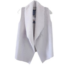 New Chelsea & Theodore Vest Cream Microsuede, Sherpa, Sweater Sleeveless Vest