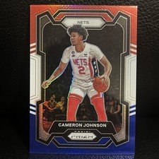 Cameron Johnson 2023-24 Panini Prizm Red White Blue Prizm #222 RWB Refractor Cam
