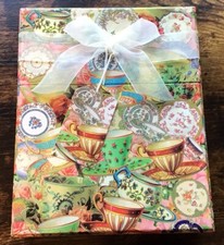 NEW Stationery Set Teacup Plate Design 20 Each 5x7 Cards/Envelopes Matching Box