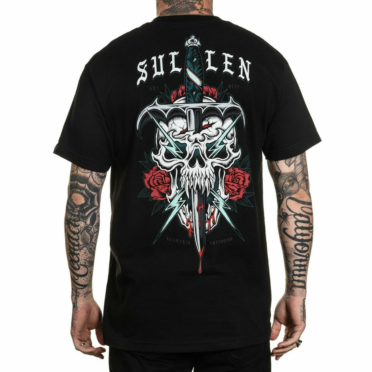 Sullen Zap Dagger Skull Sword Roses Punk Art Tattoo Inked