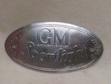 Antique Gm Sportlight Light Lamp Badge Id Data Plate Marker Tag Emblem