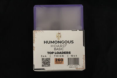(100) Humongous Hoard 3'' x 4'' Basic 260Pt Thick Top Loaders 10 Packs