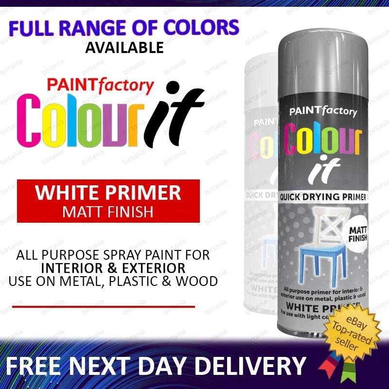 PAINT FACTORY All Purpose White primer Spray Paint for DIY materials wood, metal,plastic 400ml